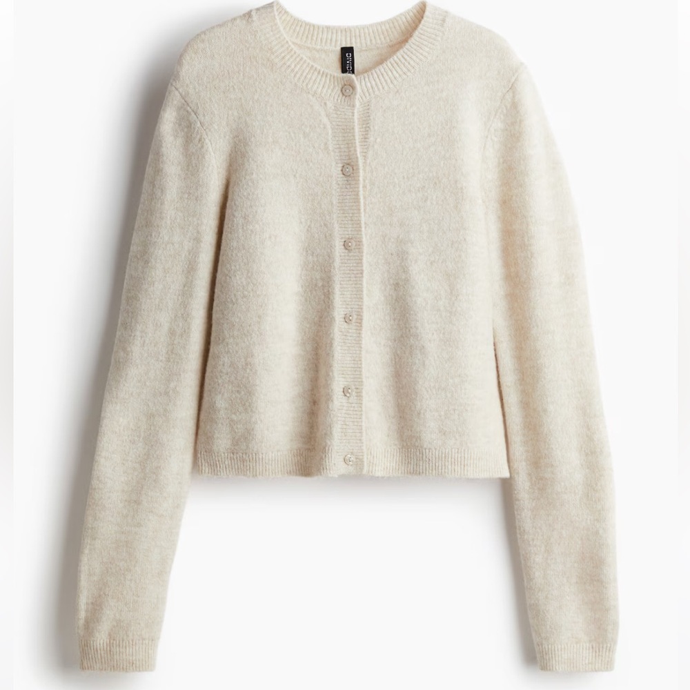 H&M beige fine knit cardigan